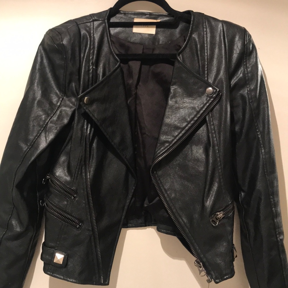 Structured Vegan Leather Jacket